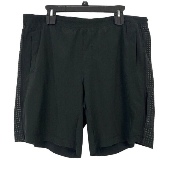 Lululemon Athletica Mens Black Polka Dot Athletic Workout Training Shorts Sz XL - Picture 1 of 3